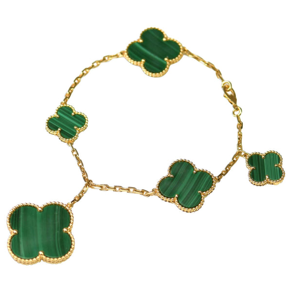 ˇShiny JewelryˇMAGIC CLOVER MALACHITE BRACELET 5 MOTIFS