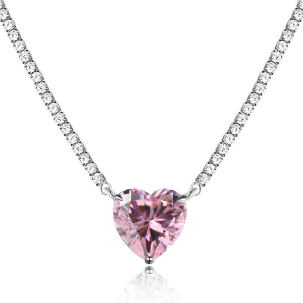 [SHINY]Versatile Colorful Sweet Heart-Shaped Tennis Necklace