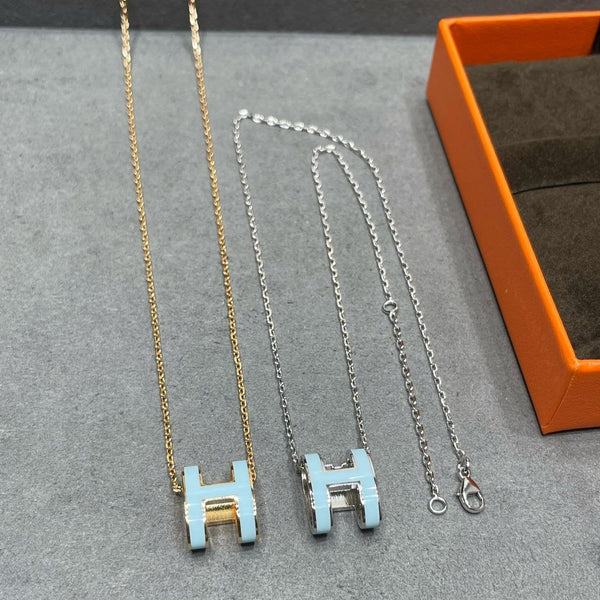 ˇShiny JewelryˇPOP H SKY BLUE NECKLACE
