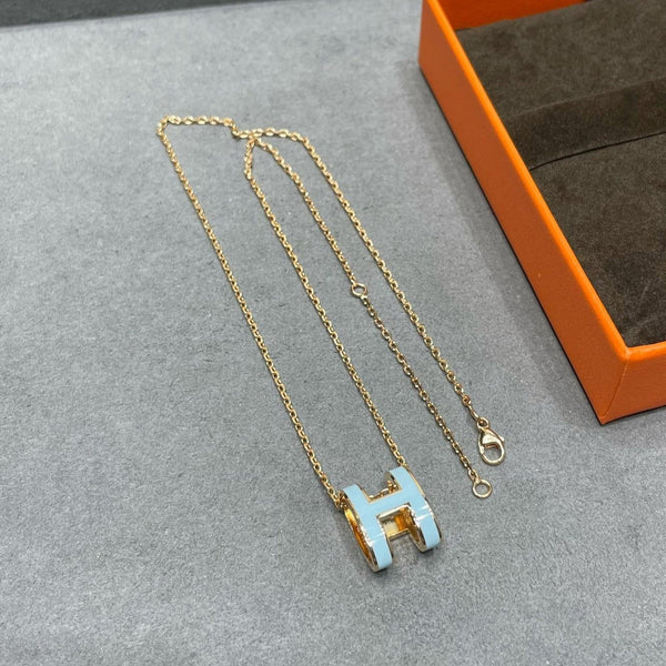 ˇShiny JewelryˇPOP H SKY BLUE NECKLACE