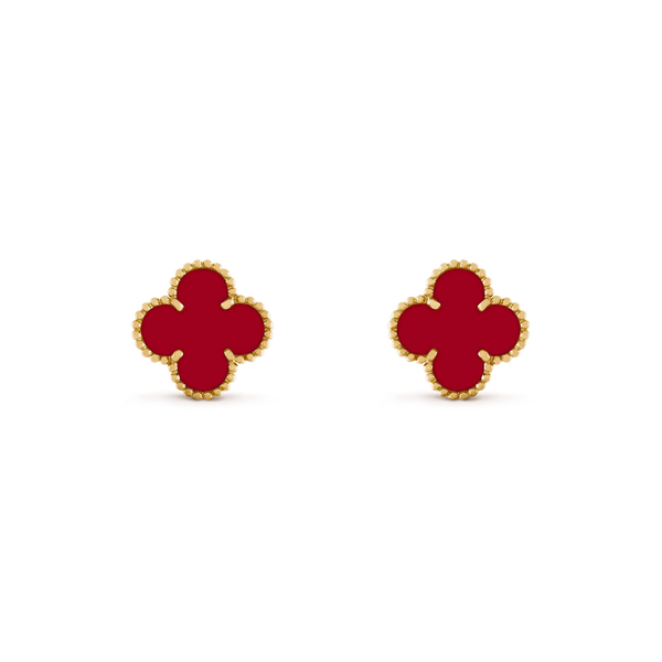 ˇShiny JewelryˇCLOVER MEDIUM 1 MOTIFS CARNELIAN  EARRINGS