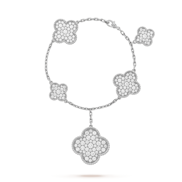 ˇShiny JewelryˇCLOVER 6 MOTIFS DIAMOND BRACELET