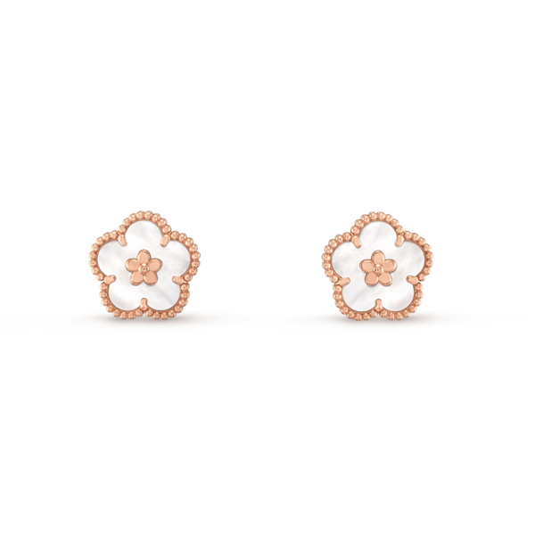 ˇShiny JewelryˇLUCKY PINK GOLD WHITE MOP EARRINGS