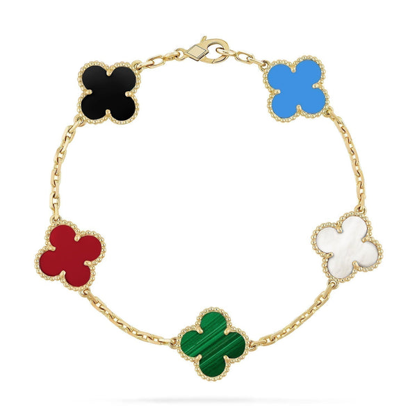 ˇShiny JewelryˇCLOVER 5 MOTIFS MULTICOLOR  BRACELET