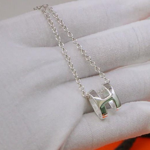 ˇShiny JewelryˇHM NECKLACE H LETTER OVAL SERIES