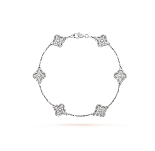 ˇShiny JewelryˇCLOVER 6 MOTIF DIAMOND BRACELET