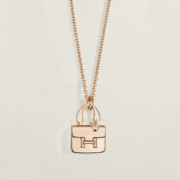 ˇShiny JewelryˇAMULETTE PEDANT ROSE GOLD NECKLACE