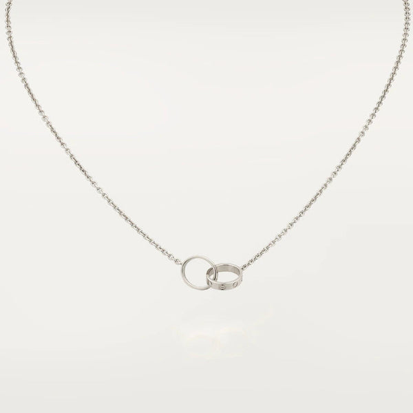 ˇShiny JewelryˇLOVE NECKLACE PINK GOLD AND SILVER