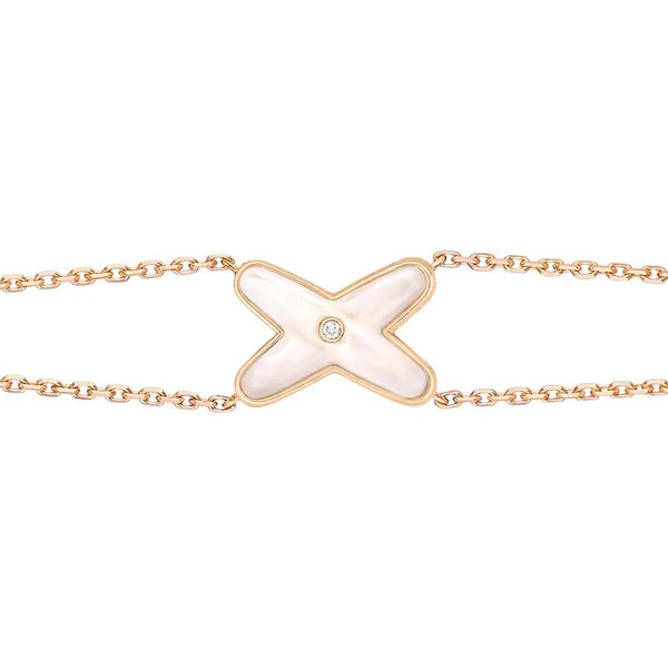 ˇShiny JewelryˇJEUX BRACELET WHITE MOP ROSE GOLD 1 DIAMOND