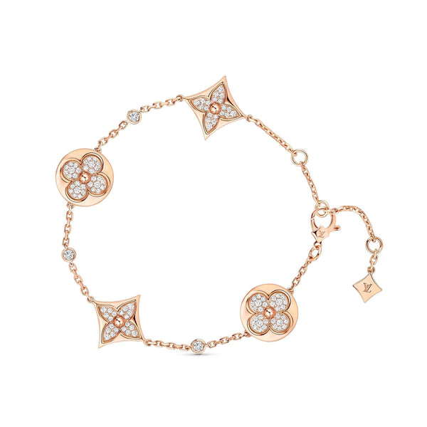 ˇShiny JewelryˇSTAR AND SUN 4 MOTIFS GOLD DIAMONDS BRACELET