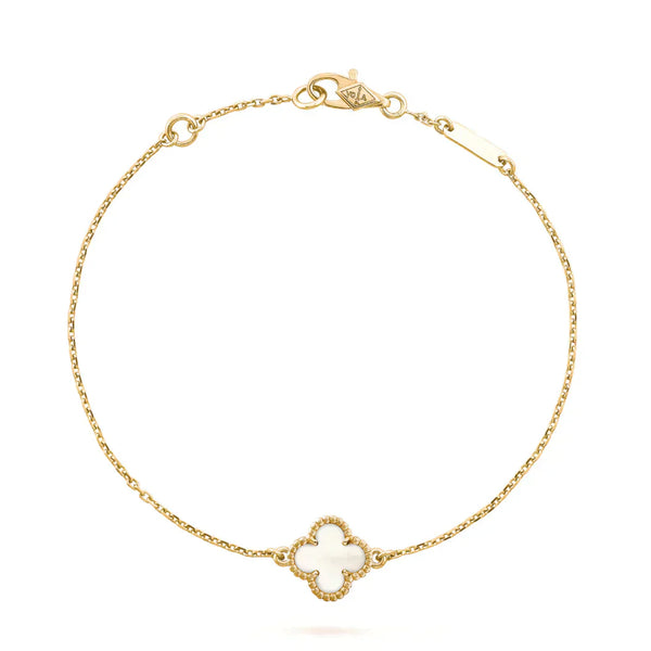 ˇShiny JewelryˇCLOVER WHITE MOP SINGLE FLOWER BRACELET